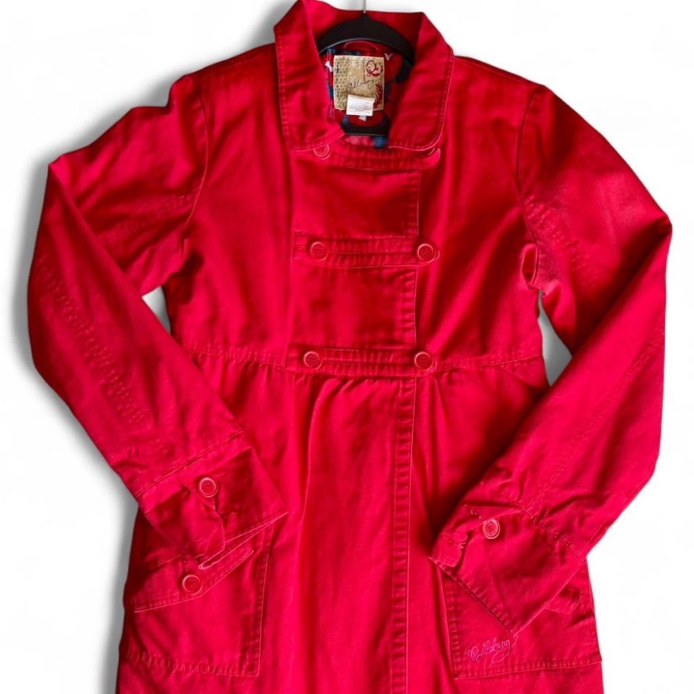 Billabong Women’s Red Double Breasted Trench Coat